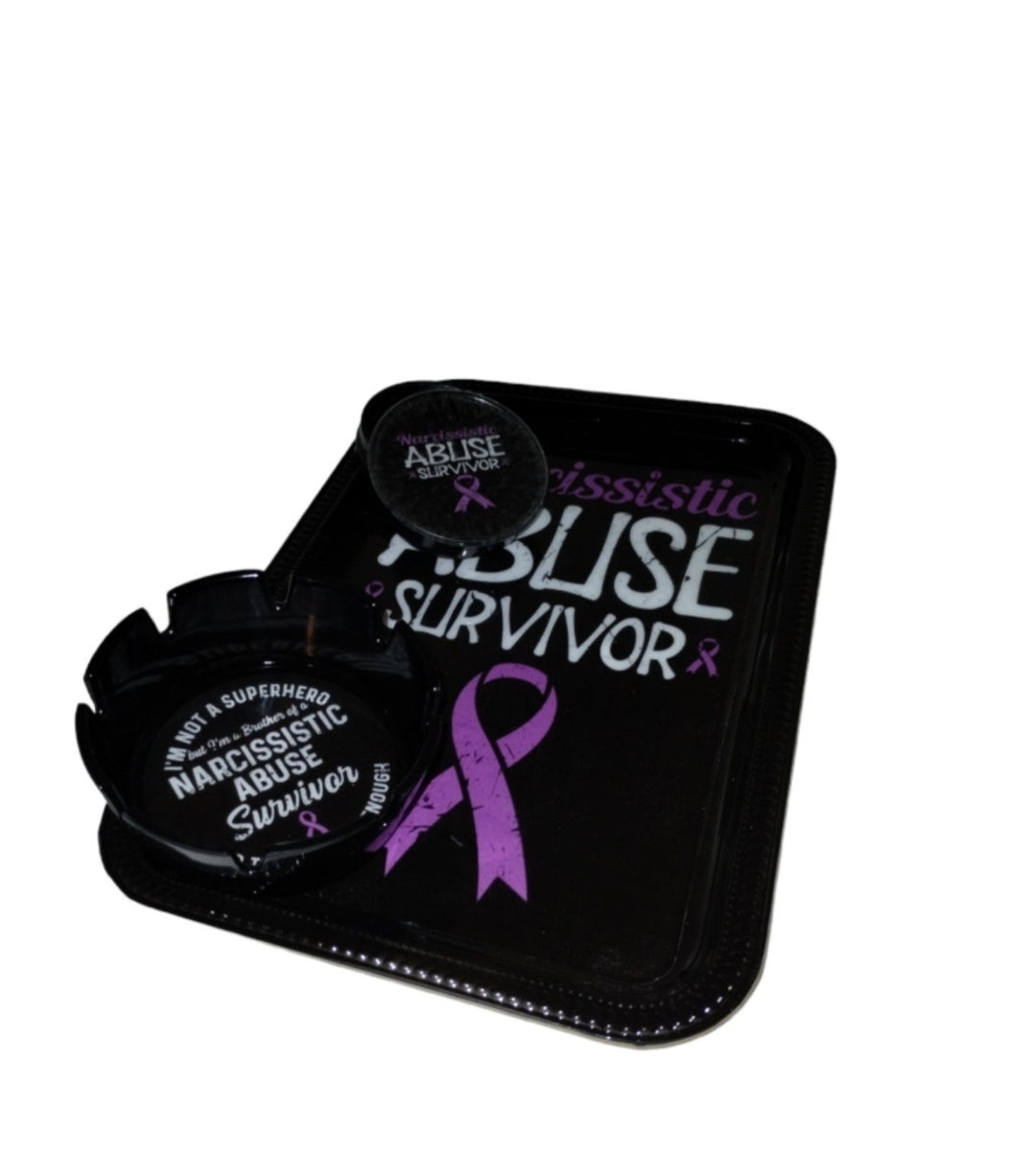 Narcissistic Abuse Survivor Rolling Tray Set