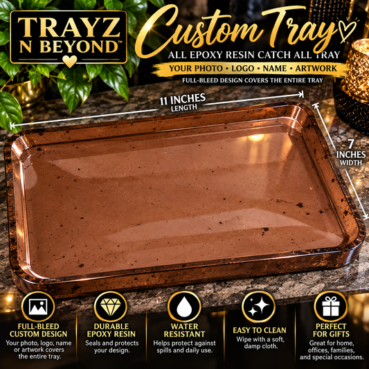 Personalized Epoxy Resin Catch-All Tray | Your Photo & Colors