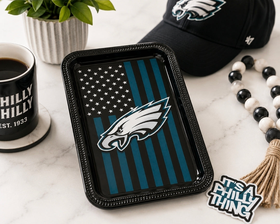 Philadelphia Eagles Custom Epoxy Resin Stainless Steel Tray