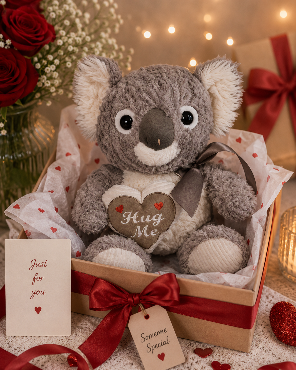 Hug Me Koala 12" Plush Stuffed Animal with 8oz Plastic Screw-Top — Perfect Gift